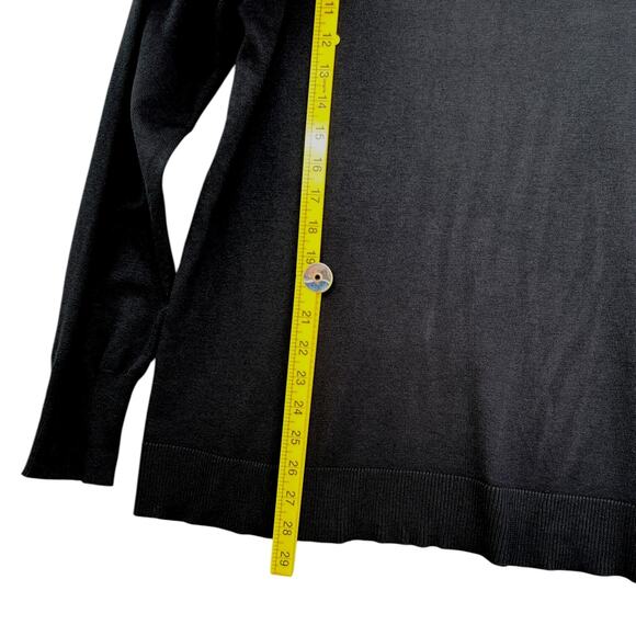 AGB Black Ruffled Shoulder Detail Long Sleeve Crew Neck Pullover Sweater XL - Picture 7 of 7